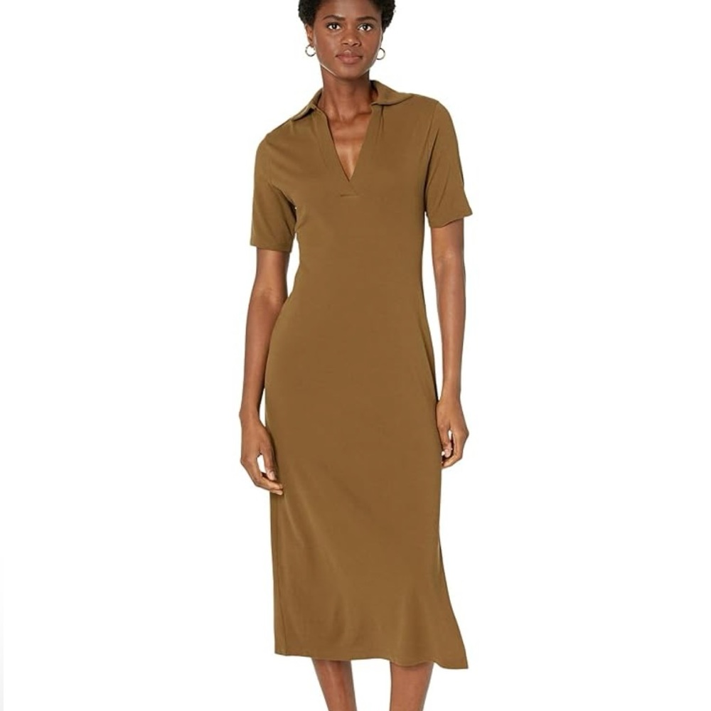 Vince Elbow Sleeve Polo Dress